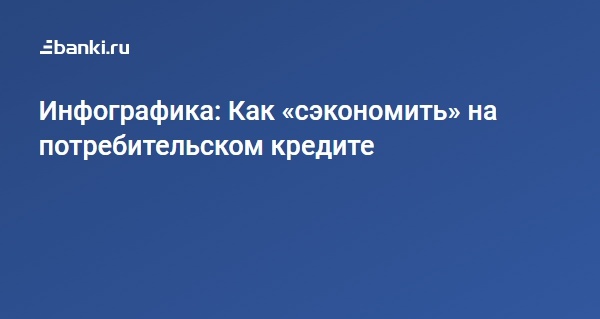 Инфографика: Как «сэкономить» на потребительском кредите
